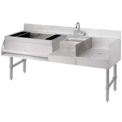 Quầy bar tốc độ Advance Tabco CRU-60L-7 inox tấm lạnh 7 mạch 152 x 53 cm (khay đá bên trái)
