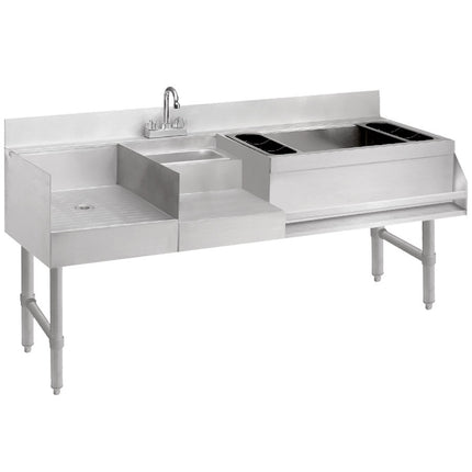 Quầy pha chế Advance Tabco CRU-60R-7 Uni-Serv thép không gỉ kèm tấm lạnh 7 mạch - 152 x 53 cm (thùng đá bên phải)