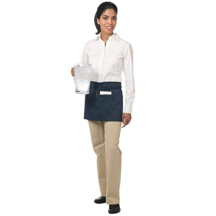 Tạp dề nửa thân vải poly-cotton có thể tùy chỉnh Chef Revival xanh navy, 3 túi