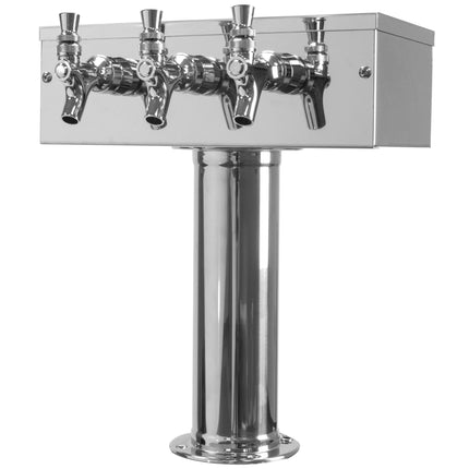 Tháp bia 3 vòi kiểu chữ T thép không gỉ Micro Matic D7743PSS, cột 7,6 cm
