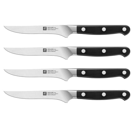 (4‑Piece) ZWILLING | Steak Knife Set – FRIODUR® Ice‑Hardened Blades - Made in Germany - Black Handles