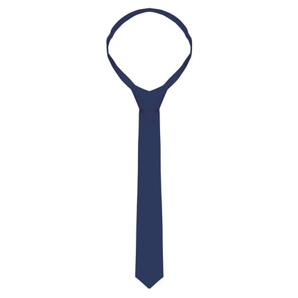 (5 pieces) KARLOWSKY | Slim Uniform Tie – Navy - 148 x 6.5 cm - 95°C washable - Easy-care