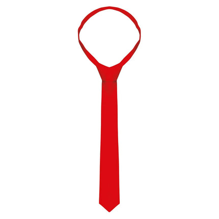 (5 pieces) KARLOWSKY | Slim Uniform Tie – Red - 148 x 6.5 cm - 95°C washable - Easy-care