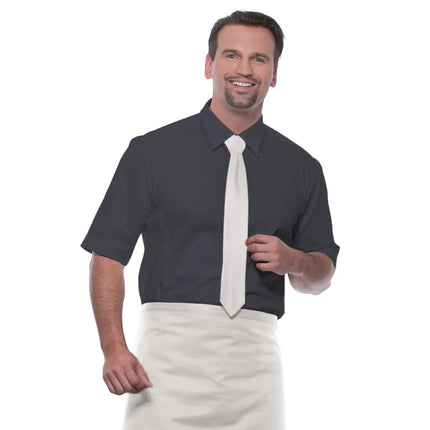 (5 pieces) KARLOWSKY | Slim Uniform Tie – White - 148 x 6.5 cm - 95°C washable - Easy-care