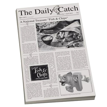 (500 pieces) Greaseproof wrapping paper - GGM Gastro SNACKHOLDER - 420 x 250 mm - newspaper print design