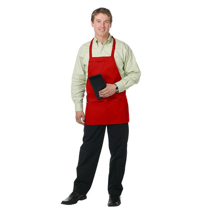 Tạp dề yếm ngắn vải poly-cotton có thể tùy chỉnh Chef Revival đỏ, 3 túi