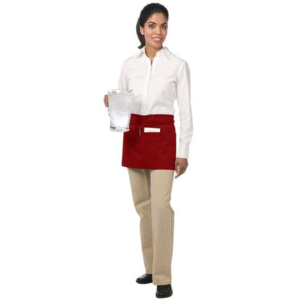 Tạp dề nửa thân vải poly-cotton có thể tùy chỉnh Chef Revival đỏ, 3 túi