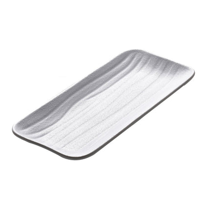 Khay melamine chữ nhật lượn sóng Elite Global Solutions Zen 28 x 12 cm màu trắng JW5411 - Thùng 6 cái