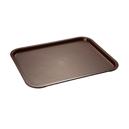 (6 pcs) GGM Gastro FAST FOOD Tray - Polypropylene - 350x270mm - Height: 20mm - Brown - non-slip surface