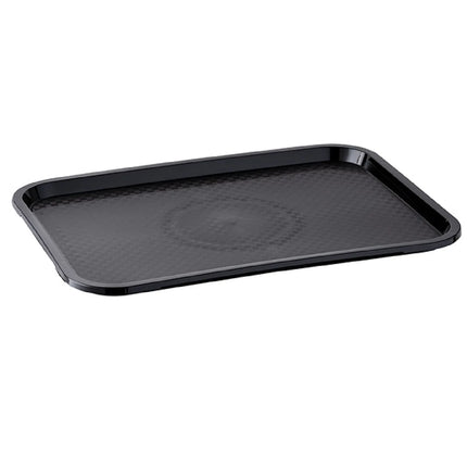 (6 pcs) GGM Gastro FAST FOOD Tray - Polypropylene - 530x325mm - Height: 20mm - Black - non-slip surface - stackable - dishwasher-safe - break-resistant