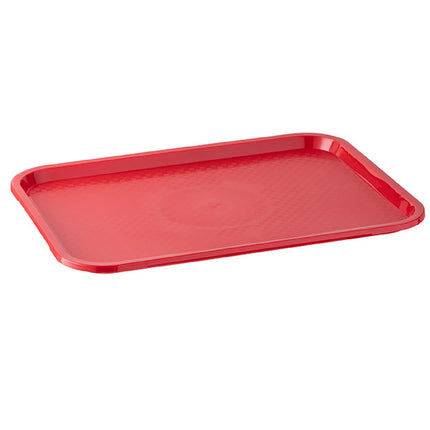 (6 pcs) GGM Gastro FAST FOOD Tray - Polypropylene - 530x325mm - Height: 20mm - Red - non-slip surface