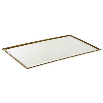 (6 pcs) GN 1/1 Gastronorm Tray - GGM Gastro STONE ART - Melamine - 530x325mm - Height: 15mm - Brown/White
