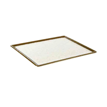 (6 pcs) GN 1/2 Gastronorm Tray - GGM Gastro STONE ART - Melamine - 325x265mm - Height: 15mm - Brown/White