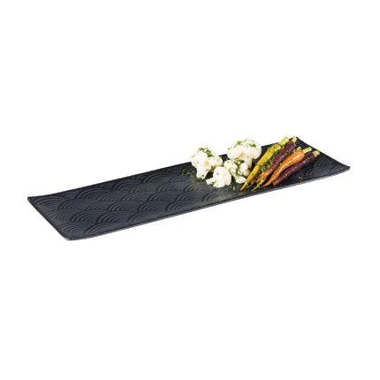 (6 pcs) GN 2/4 Gastronorm Tray - GGM Gastro DARK WAVE - Melamine - 530x162mm - Height: 20mm - Black