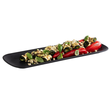 (6 pcs) GN 2/4 Gastronorm Tray - GGM Gastro NERO - Melamine - 530x162mm - Height: 25mm - Black