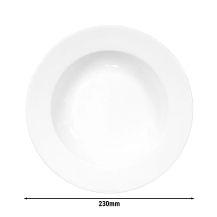 (6 pcs) SELTMANN WEIDEN | Deep Soup Plate – Porcelain – Ø 23 cm – MERAN BASIC – White – Oven-safe