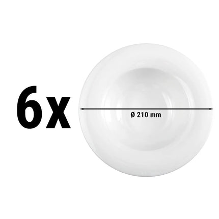 (6 pcs) SELTMANN WEIDEN | Gourmet plate – Savoy Series – round – Ø 210 mm – white porcelain