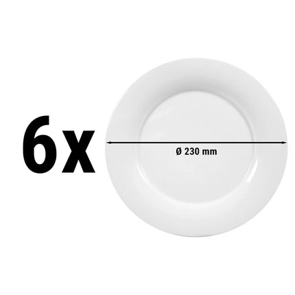 (6 pcs) SELTMANN WEIDEN | Savoy Dinner Plate – Flat – Ø 230 mm – White Porcelain