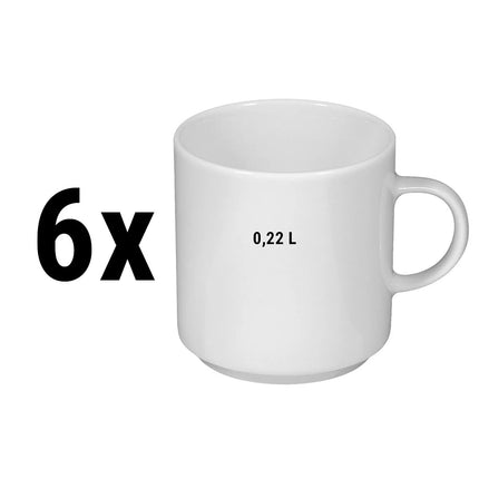 (6 pcs) SELTMANN WEIDEN | SAVOY Milk coffee cup – Porcelain – 220 ml – White