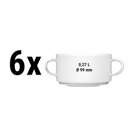 (6 pcs) SELTMANN WEIDEN | Savoy Series Soup Cup Set – White Porcelain – 270 ml