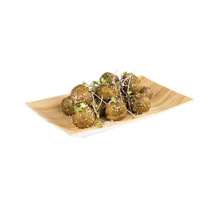 (6 pcs) Serving Tray - GGM Gastro BAMBOO - Melamine - 245x155mm - Height: 30mm - Beige/White