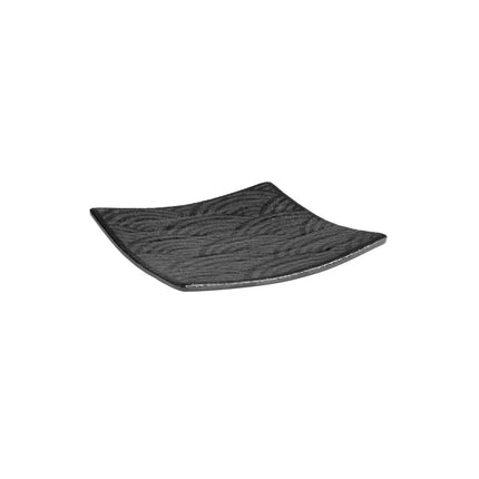 (6 pcs) Serving Tray - GGM Gastro DARK WAVE - Melamine - 140x140mm - Height: 20mm - Black