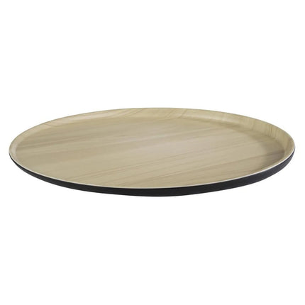 (6 pcs) Serving Tray - GGM Gastro FRIDA - Melamine - Ø315mm - Height: 25mm - Black/Beige