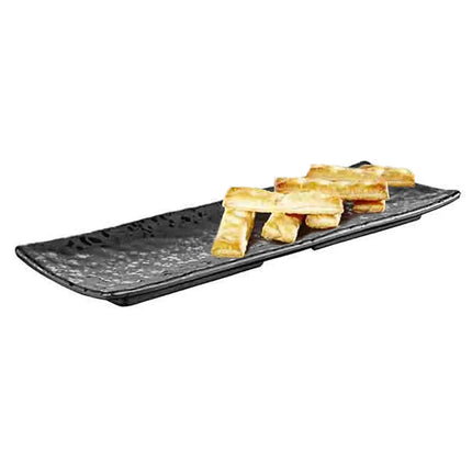 (6 pcs) Serving Tray - GGM Gastro GLAMOUR - Melamine - 370x110mm - Height: 25mm - Black