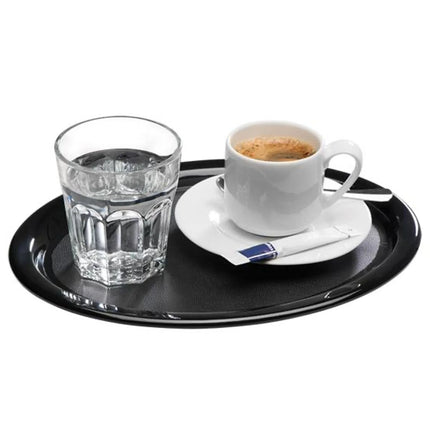 (6 pcs) Serving Tray - GGM Gastro KAFFEEHAUS - Melamine - 260x200mm - Height: 15mm - Black - non-slip surface