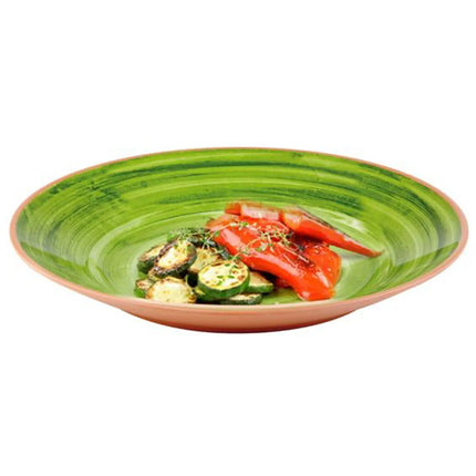(6 pcs) Serving Tray - GGM Gastro LA VIDA - Melamine - Ø405mm - Height: 55mm - Green