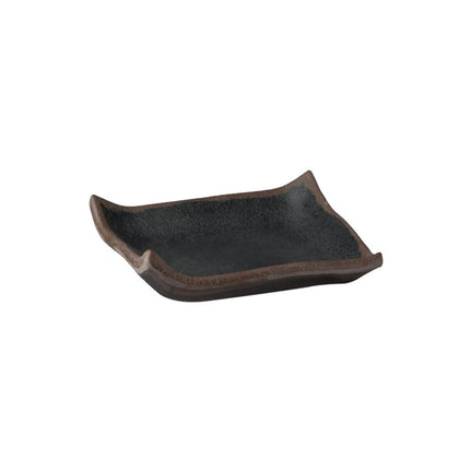(6 pcs) Serving Tray - GGM Gastro MARONE - Melamine - 145x145mm - Height: 20mm - Black/Brown
