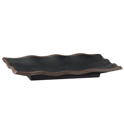 (6 pcs) Serving Tray - GGM Gastro MARONE - Melamine - 275x110mm - Height: 20mm - Black/Brown
