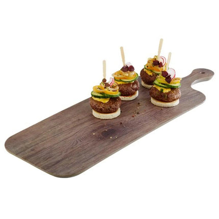 (6 pcs) Serving Tray - GGM Gastro OAK - Melamine - 610x200mm - Height: 15mm - Brown