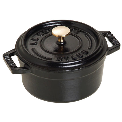 (6 pcs) STAUB | Mini Cocotte Round Enamelled Cast Iron Casserole Dish Set – Ø 100–160 mm – Black