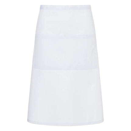(6 pieces) KARLOWSKY | Basic Bistro Waist Apron – 700×700 mm - With Pocket - White