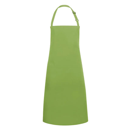 (6 pieces) KARLOWSKY | Basic Chef Bib Apron with Pocket – Lime - 750×900 mm - 2-Section Pocket
