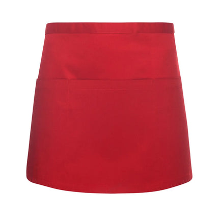 (6 pieces) KARLOWSKY | Basic Waist Apron with Pocket – Red - 600x350 mm