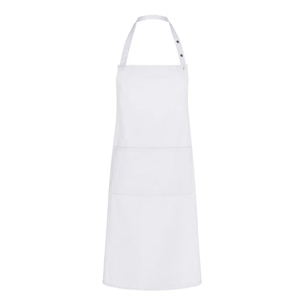 (6 pieces) KARLOWSKY | Bib Apron Tenerife – White - 75 x 95 cm - Adjustable Neck - 2 Pockets
