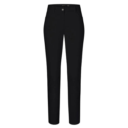 (6 pieces) KARLOWSKY | Ladies' 5‑Pocket Work Trousers – Black - Size 42 - Organic Cotton Stretch