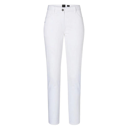 (6 pieces) KARLOWSKY | Ladies' 5‑Pocket Work Trousers – White - Size 44 - Organic Cotton Stretch