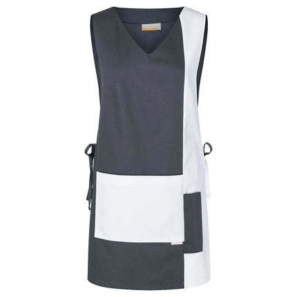 (6 pieces) KARLOWSKY | Ladies' Tabard Tunic Marilies – White – Size 0 – Easy‑Care Poly‑Cotton (35% Cotton / 65% Polyester)