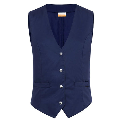 (6 pieces) KARLOWSKY | Ladies Waistcoat Lena – Navy - Size 48 - Tailored Fit - 4 Press-Studs