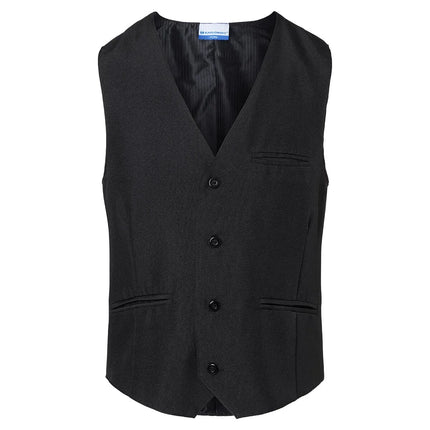 (6 pieces) KARLOWSKY | Men's Basic Waiter Waistcoat – Black – Size S – Relaxed Fit