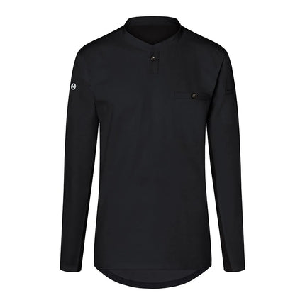 (6 pieces) KARLOWSKY | Men's Long Sleeve Performance Work Shirt – Black - Size 4XL - Slim Fit