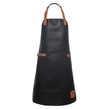 (6 pieces) KARLOWSKY | Professional Leather Bib Apron – Black - 600×820 mm