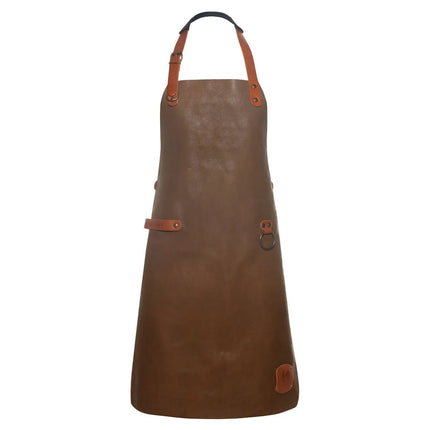 (6 pieces) KARLOWSKY | Professional Leather Bib Apron – Toffee - 600×820 mm