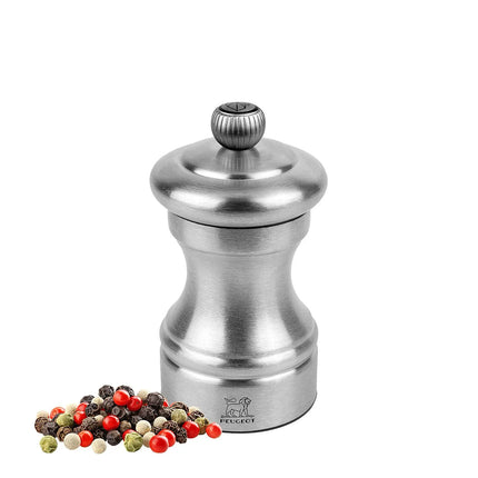 (6 pieces) PEUGEOT | Bistro Chef Pepper Mill – Stainless steel - 10 cm - Adjustable grinder