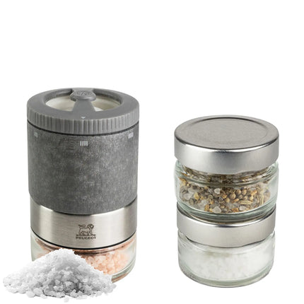 (6 pieces) PEUGEOT | MAESTRO - Salt Bar - u'Select - Light Graphite - Height: 110mm - incl. three premium salt jars