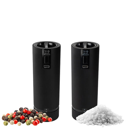 (6 pieces) PEUGEOT | NIGHT ELECTRIC LINE - Salt & Pepper Mill - Electric - Height: 150mm - Matte Black