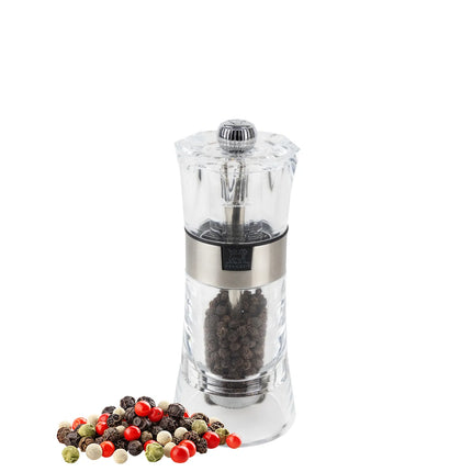 (6 pieces) PEUGEOT | OSLO - Pepper Mill - Acrylic/Stainless Steel - Height: 140mm